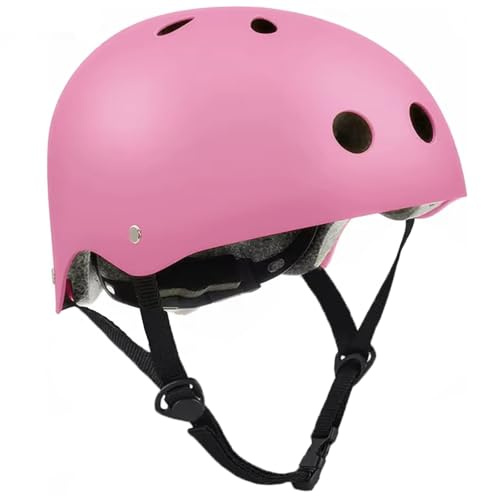 Ease Skaterhelm Fahrradhelm, Skateboarding Helm, Atmungsaktiv, Sicherheit, leicht Radhelm mit Verstellbarer Kinnriemen für Fahrrad Skateboard Scooter BMX Kind Erwachsene