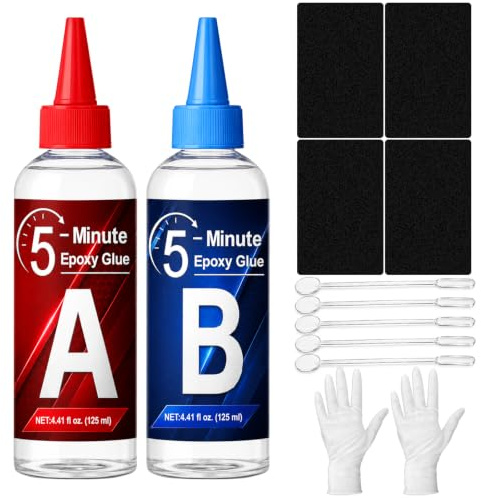 INNOVAYOU 5 Minutes Epoxidharz Kleber 250ml, Transparent Stark und Langlebig 2 Komponenten Kleber, Zwei Komponenten Kleber Zur Reparatur von Fliesen, Metallen, Keramik, Kunststoffen und Holz