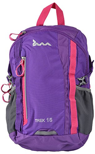 JAM Trek Backpack Purple Pink 25L Waterproof Comfortable Rucksack with Thick Padded Back Panel and Secure iPad Pocket Ideal For College Hiking Festival Camping Travel Lightweight Strong Chest Strap