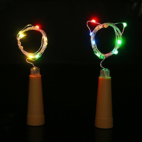 6pcs Led String Lights with Corks AAA Battery Operated Twinkle Color Change Bottle Lights Decorative for Bedroom Patio Party Bar Holiday Wedding