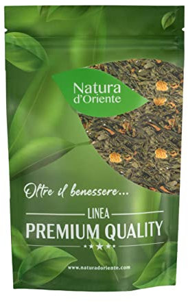 NATURA D’ORIENTE Tè Verde Sencha Wild Grey 100g – Con Bergamotto, Scorza di Limone e Fiori d’Arancio – Infuso Agrumato e Profumato – 100% Ingredienti Naturali