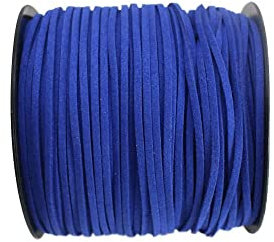 Pamir Tong Faux Suede Cord for Jewelry Making 100 Yards 2.6mm Thin Leather String Rope Royal Blue Bracelet Cords DIY Crafts String for Necklace-Dream Catcher Supplies-Hat- Walking Stick
