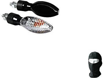 Compatible avec Fantic Moteur CHEVALLERO 300 2T Paire DE Feux À Lampe 10W 90079 Lampe Couleur Noir HOMOLOGUÉE pour Moto Verre Blanc LUMIÈRE Orange
