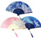 BEHAHAI 3 Pack Bamboo Silk Fabric Folding Hand Fans with Tassel Wooden Chinese/Japanese Hand Fans for Women Wedding Party Decoration