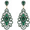 Clearine Damen Ohrringe Hochzeit Braut Party Abend Strass Kristall Vintage Retro Ohrstecker Ohrhänger Smaragd-Grün Gold-Ton
