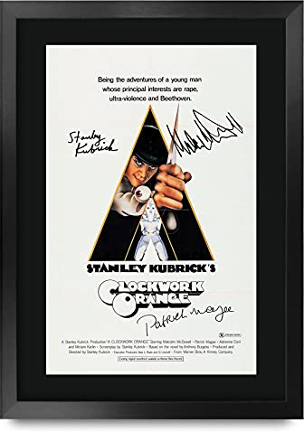 HWC Trading A Clockwork Orange A3 Gerahmte Signiert Gedruckt Autogramme Bild Druck-Fotoanzeige Geschenk Für Malcolm Mcdowell Patrick Magee Stanley Kubrick Filmfans