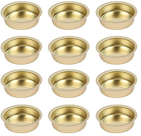 BODA Creative Teelichteinsatz Kerzeneinsatz Kerzentülle aus Metall, Durchmesser 40 mm, Höhe 12 mm, Inhalt: 12 Stück Teelichthalter