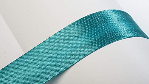 Jajasio Schrägband, 10m, Atlas (Satin), 19mm, gefalzt 35 ? türkisblau, Textilband, Einfassband in 40 Farben
