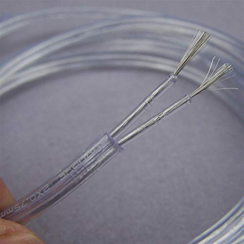 Geeyu ZHaonan-Fil de cuivre Lampes d'éclairage Fil électrique Transparent, Cordon d'alimentation Lumineux Pendentif, 2 * 0,75 mm, Cordeurs d'alimentation Copper Core Pièces de Rechange (Length : 10m)