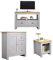 HOME MODERN 3 Pieces Living Room SET TV Unit Cabinet+Sideboard/Cupboard+Lamp/Side Table,Wooden,Grey+Oak Color