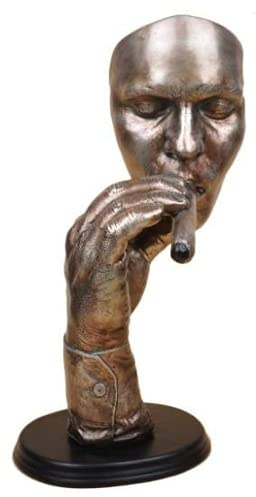 WEALTHCOMING Abstract Sculptures Smoking Cigar Man Figurines,Elegant Handicrats 14 inches Tall (Copper)