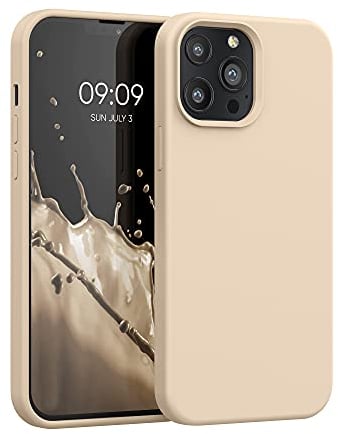 kwmobile Cover per iPhone 13 Pro Max Custodia - Back Case per Smartphone in Silicone TPU - Protezione Gommata - madre perla