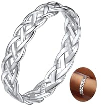 FaithHeart Sterling Silver Thumb Ring 925 Silver Celtic Knot Wedding Engagement Band Minimal Classy Irish Ring for Women Size Y