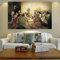 Letztes Abendmahl Da Vinci Berühmte Leinwand Gemälde Poster und Drucke Jesus und Jünger Skandinavien Wandkunst Bild für Zuhause 60x92cm Mit Rahmen
