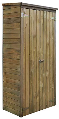 Susany Geräteschuppen Holz-Lagerschuppen Geräteschuppen mit 3 Regale Aufbewahrungsschuppen Gartenschrank Holzschrank Witterungs- und verrottungsbeständig Kiefernholz 85×48×177 cm