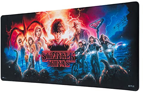 Grupo Erik: Tappetino Mouse Stranger Things | Tappetino mouse XXL, base antiscivolo, 100% waterproof e con rifiniture di qualità, 80 x 35 cm, Stranger Things Gadget
