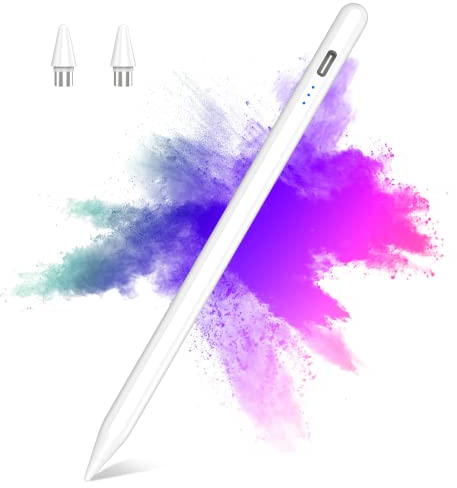 Stylus Pen für Touchscreens Android,Stylus Pencil für Tablet,Tablet Stylus Kompatibel Samsung/Huawei/Tablet/Phone/Lenovo/XiaoMi,Kapazitiver Stift mit 2 Ersatzspitzen,Weiß