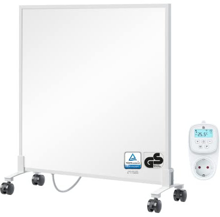 BR Bringer Infrarotheizung Standgerät - 300 Watt - Energiesparend - Mobile Elektroheizung mit Standfüßen auf Rollen, Smart Thermostat, WiFi und App - 5 Jahre Garantie, TÜV (weiß)