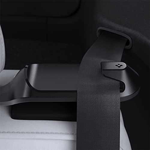 Spigen Tesla Model Y (2020-2024) Auto Rücksitz Sicherheitsgurt Clip Zubehör, Fahrzeug Sicherheitsgurt Einsteller 2 Stück für Tesla Model Y (~2024) - Schwarz
