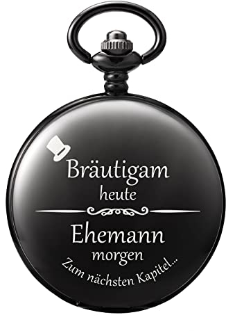 TREEWETO Personalisiert Graviert Taschenuhr Für Herren Bräutigam Ehemann Taschenuhren Quarz Fobwatch - Bräutigam Geschenke Für Hochzeit Trauzeuge Geschenke Hochzeitsgeschenk