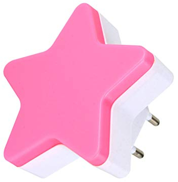 Prise Ue LED Capteur Contrôle étoile Veilleuse 0.1W 0.02A économie D'énergie Contrôle Automatique de la Lumière étoile Veilleuse (Rose)