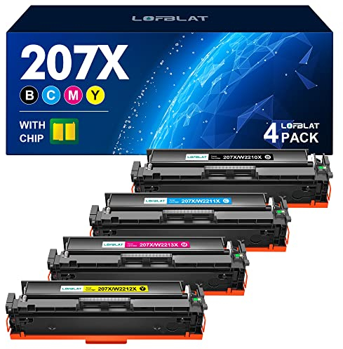 LOFBLAT 207X Toner Set, Ersatz für Toner HP Color Laserjet Pro MFP M283fdw M255dw M282nw M283fdn M255nw M255 M282 M283 Drucker (Mit Chip)