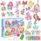 CAYUDEN Diamond Painting Anhänger Set, 15 Stück DIY Diamond Schlüsselanhänger Ornamente 5D Meerjungfrau Diamant Schlüsselanhänger Diamond Keychains Gem Anhänger für Kinder 8-12 Jahren Mädchen