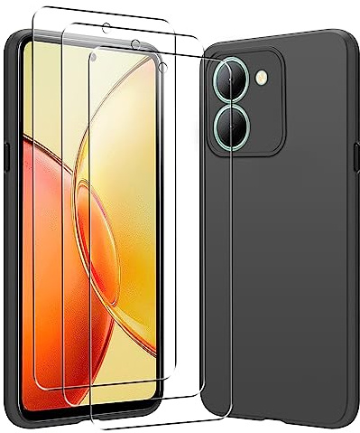 Funda para Vivo Y36 + 3 x Protector de Pantalla, Weideworld Ultra Fina Silicona TPU Carcasa Anti-Choque Anti-arañazos Case para Vivo Y36