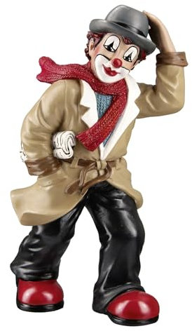 GILDE Clown Stürmische Zeiten aus Kunstharz - Deko Figur Sammlerfigur - 15 cm hoch, Mehrfarbig