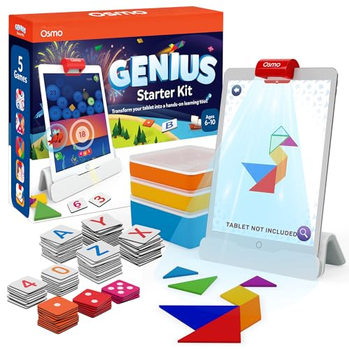Osmo Genius Starter Kit für iPad - 5 Lernspiele - 6-10 Jahre (EN Version)