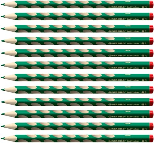 STABILO - Ergonomischer Buntstift für Rechtshänder - EASYcolors | 12er Pack, grün