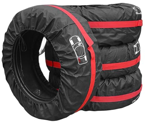 TOATELU Juego de 4 bolsas para neumáticos, impermeables, resistentes al polvo, universales, para neumáticos de 19-23 pulgadas (diámetro de 80 cm)