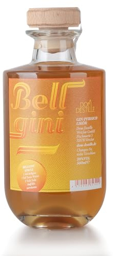 Dom Destille BELLGINI Gin-Pfirsich-Likör | 20% Vol | 500 ml | Spritz | Gin-Pfirsich-Likör · Basis für Bellgini-Spritz mit Sekt & Tonic · fruchtig-spritzig · perfekt für Sommerabende