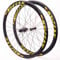 700C Bicycle Wheel Set Carbon V Brake 38Mm Depth Clincher Carbon Road Bike Wheels Front Rear Wheelset Racing Bike Wheel for 8 9 10 11 Speed Yellow label,700C