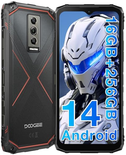 DOOGEE BLADE10 Pro Móvil Resistente Android 14, Movil Irrompible 16GB+256GB/2TB, 50MP Cámara Móvil Rugerizado, Smartphone Libre 6.56 HD+ Movil Antigolpes, 5150mAh Batería, IP68 IP69K/NFC/OTG/GPS