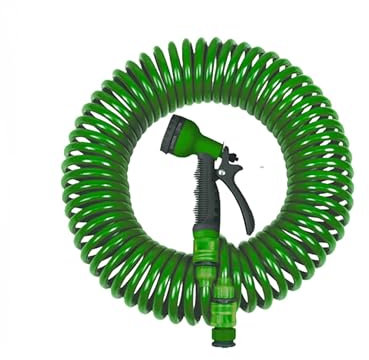 HERSIG - Manguera espiral de jardín verde claro. - 7,5m.