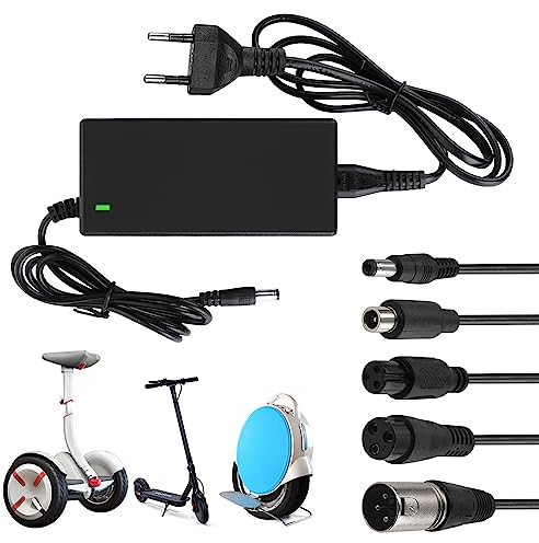 Ladegeräte Für Scooter, E Scooter Ladegerät, 36 Volt 42V 2A AC Netzteil Fahrrad, Hoverboard Ladekabel mit 5 Anschlüssen, Hoverboard Akku Elektroroller Ladegerät für Scooter Elektrisch