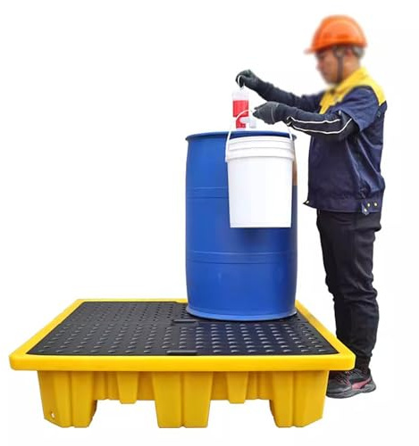 XPLKQXE Auffangwanne Ausgelaufene Fässer, Modulare Plattform, Auffangwanne Hoher Tragkraft, Stapelbare Auffangwanne Polyethylen Gitter, Auffangwanne Großem(120x60x17cm)