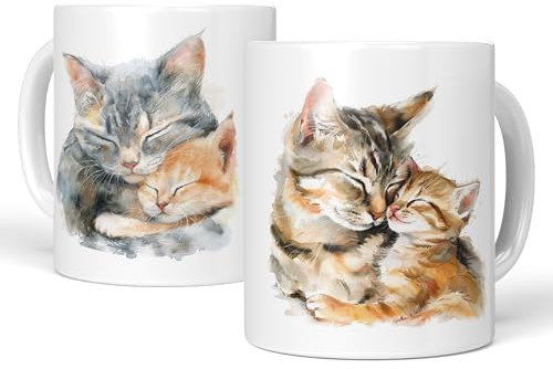 LA CASA DE LAS TAZAS® Taza Gato - Regalos para Gatos - Gatitos Taza Única - Regalos para Amantes de los Gatos - Tazas de Gatos - Cat Mug