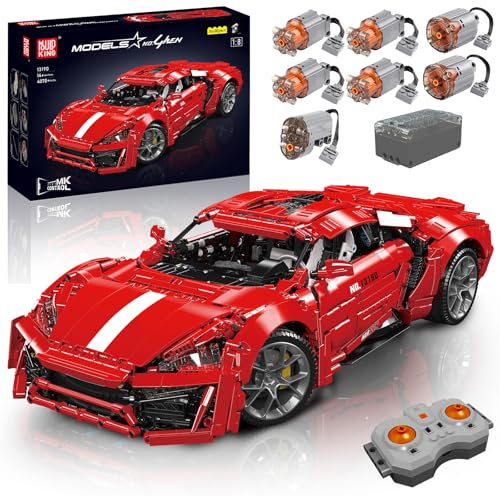Mould King 13190 Technik Supercar Klemmbausteine Kit, Sportwagen Modell Bauklötze Bausatz mit Motor und Dual Fernbedienung, Geeignet für Supercar Enthusiasten (4070+ PCS)