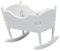MUSISALY Mini Dolly House Cradle White 1:12 Scale Doll and Cradles for Photography Props and Desktop Decor