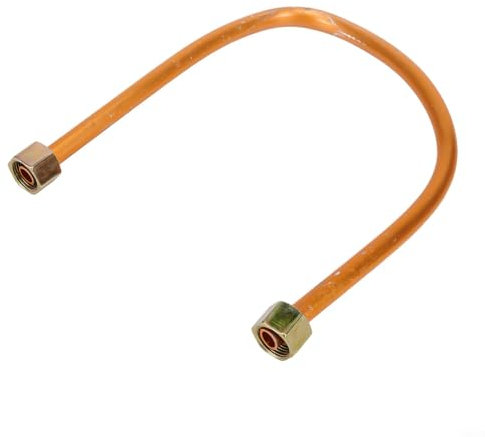 FUANA Kupferbeschichtetes Aluminium-Luftkompressorrohr, 10 mm Durchmesser, 450 mm Länge, G3/8-Zoll-Gewinde, Sechskantmutter-Anschluss