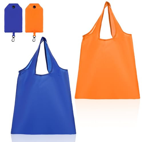 2 Stück Einkaufsnetz Einkaufstasche Faltbar Kleiner Zusammenfaltbarer Einkaufsbeutel Falttasche Wiederverwendbare Einkaufstüte Stofftaschen Mit Griffen Tragetasche Große für Einkäufe Reisen Und Mehr