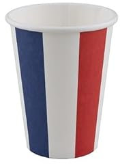 LP Divertissements Lot de 12 - Lot de 8 gobelets en carton bleu blanc rouge france 20cl