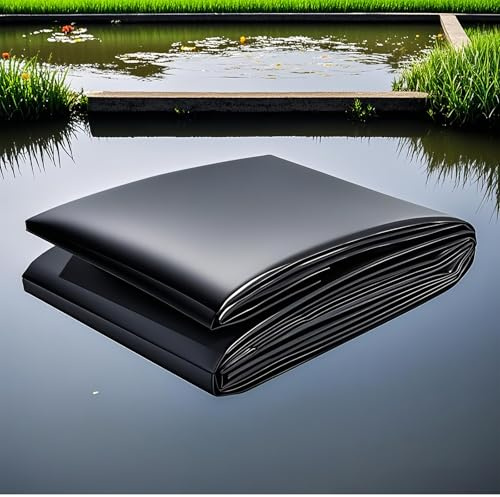 eryssgbf Revestimiento Negro para Estanque Forro1x2m 2x4m 5x6m 6x9m 7x12m Flexible Lona para Estanques, para Piscinas De Peces Forro Y Lámina Cascada Exterior Membrana