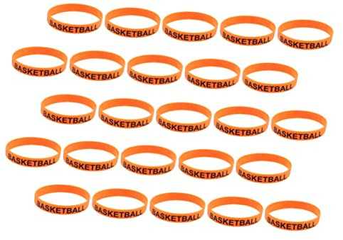 Toyvian 50stücke Silikon-basketball-armband Mit Druck Elastische Handgelenkkette Stilvolle Armkette Dekoratives Armband All-match-armband Für Erwachsene
