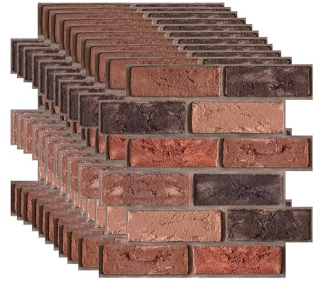 Oiieco 3D PVC Wall Panels Wallpaper Self Adhesive for Interior Wall Decor, Peel and Stick Stone Wall Panel, 10PCS 3D Wallpaper Waterproof for Bedroom, Kitchen,Living Room 30x30cm