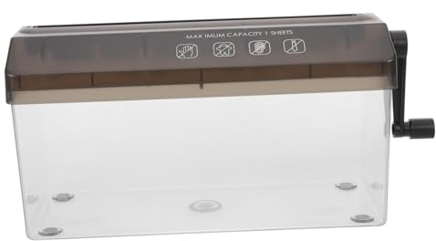 DOITOOL Manueller Desktop Aktenvernichter mit Handkurbel Leises Schneiden A4-papierschredder aus Stahl und Pp für Büro und Heimgebrauch