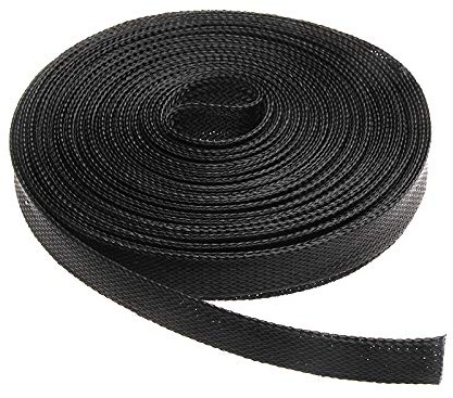 Cable Tidy Sleeve Flexible,Cable Wrap 10M Black Insulated Braid Sleeving Tight Wire Cable Protection Expandable Sleeve Gland(40mm)