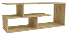 Shefa Eden Compact TV Stand Cabinet 100 cm – Wooden Artisan Oak Media Unit with Open Storage Shelves, Small Modern TV Console Table, Entertainment Centre & TV Unit for Living Room Bedroom